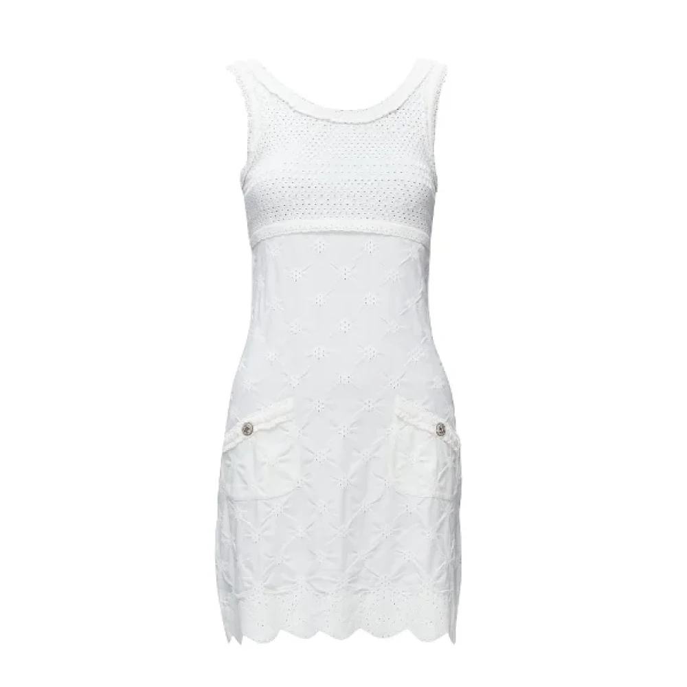 Chanel Vintage Pre-owned Fabric dresses White Dames