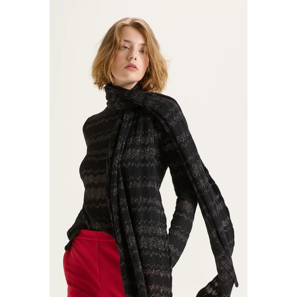Maliparmi Gegolfde PAD Trui Black Dames