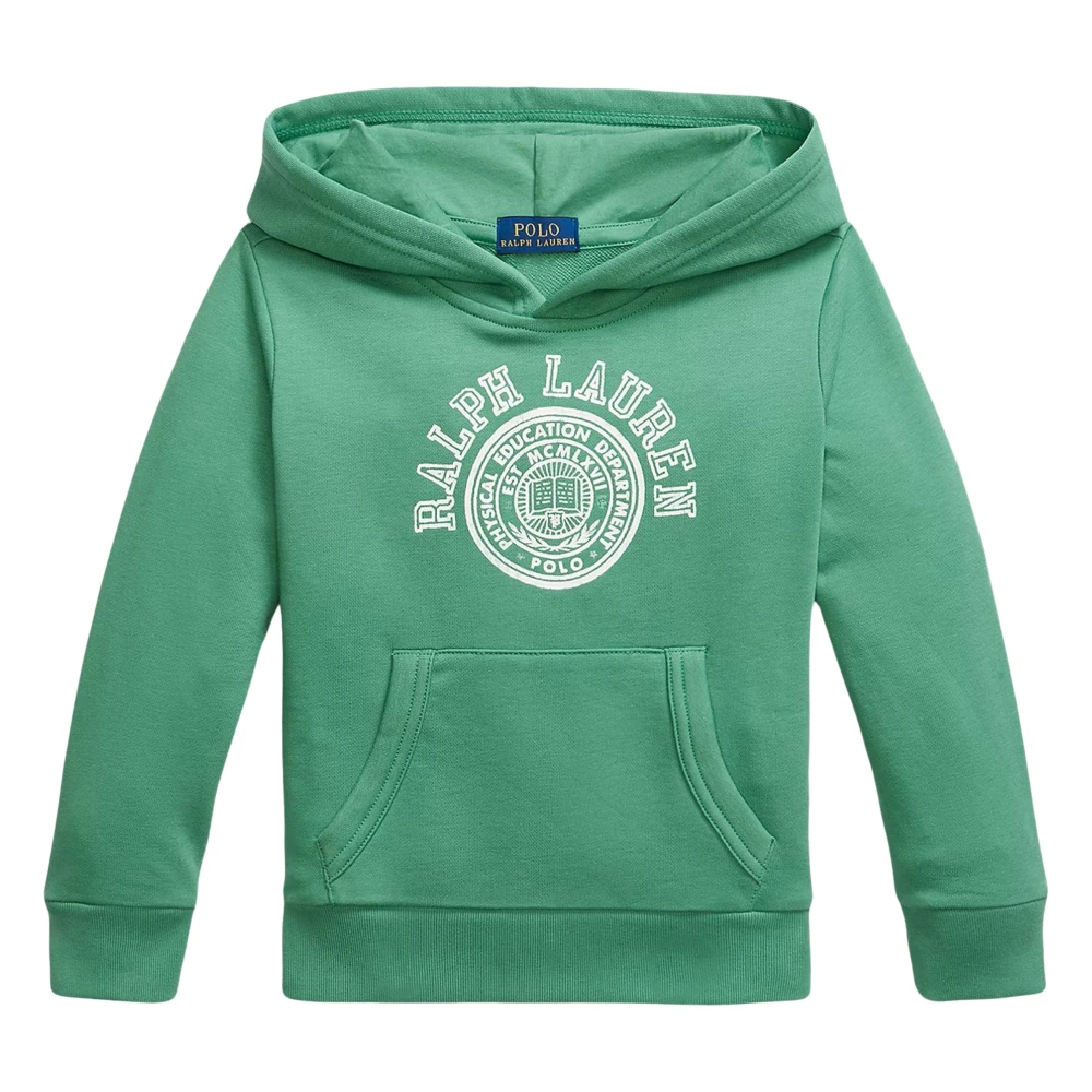 Ralph Lauren Boys Green Logo Hoodie In