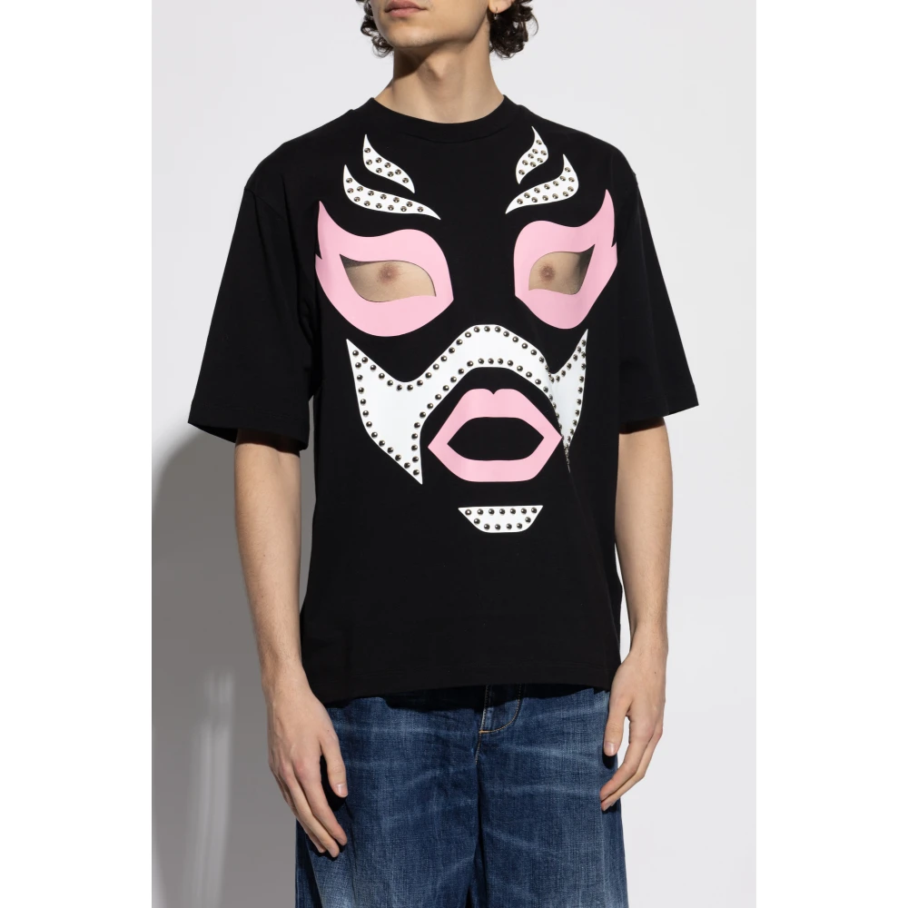 Dsquared2 T-shirt met applicatie Black Heren