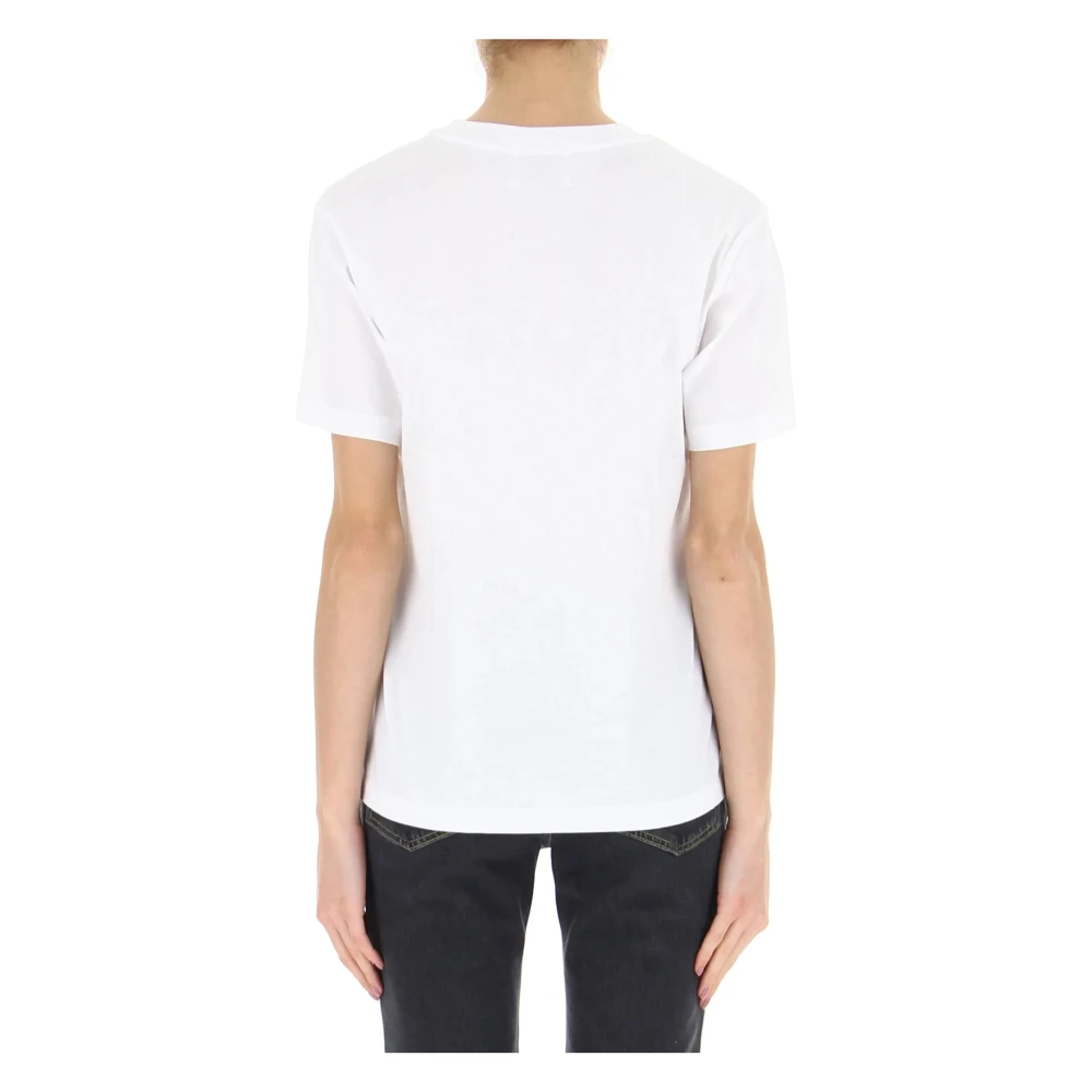 Moschino Wit Ronde Hals Bedrukt T-Shirt White Dames