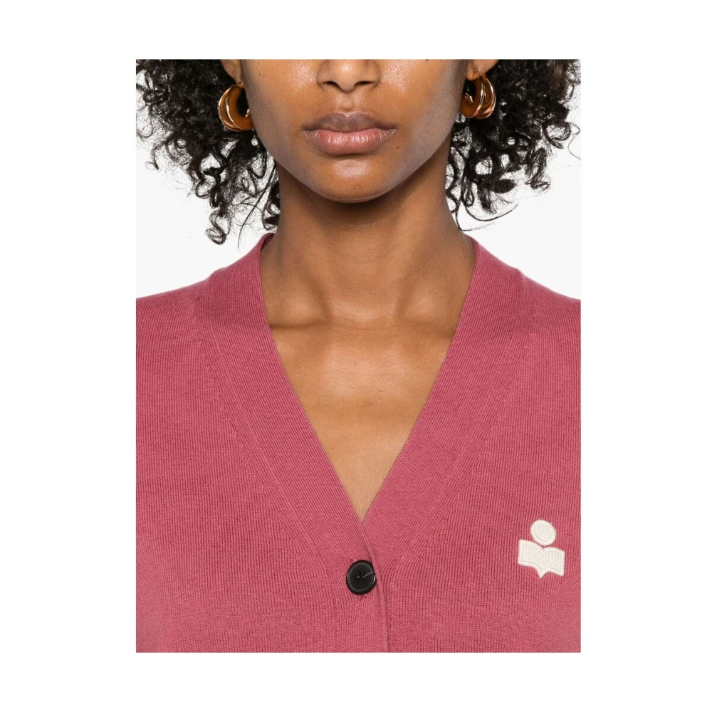 Isabel Marant Étoile Roze Geborduurde Logo Trui Pink Dames