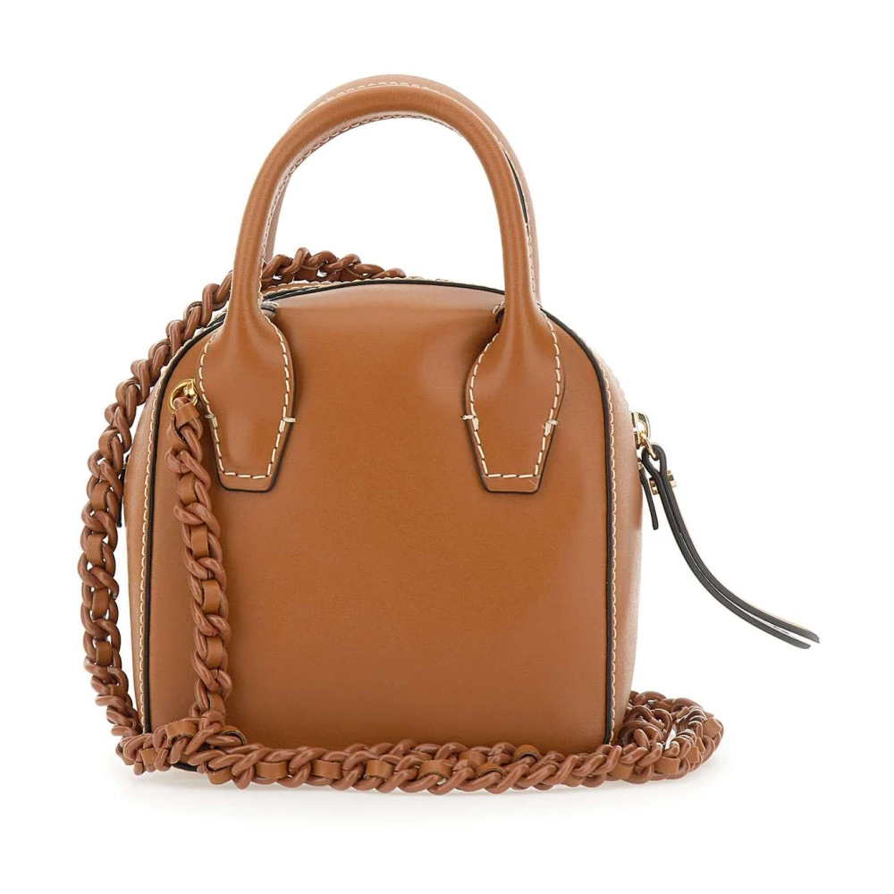 Gianni Chiarini Bruine leren handtas met kettingriem Brown Dames