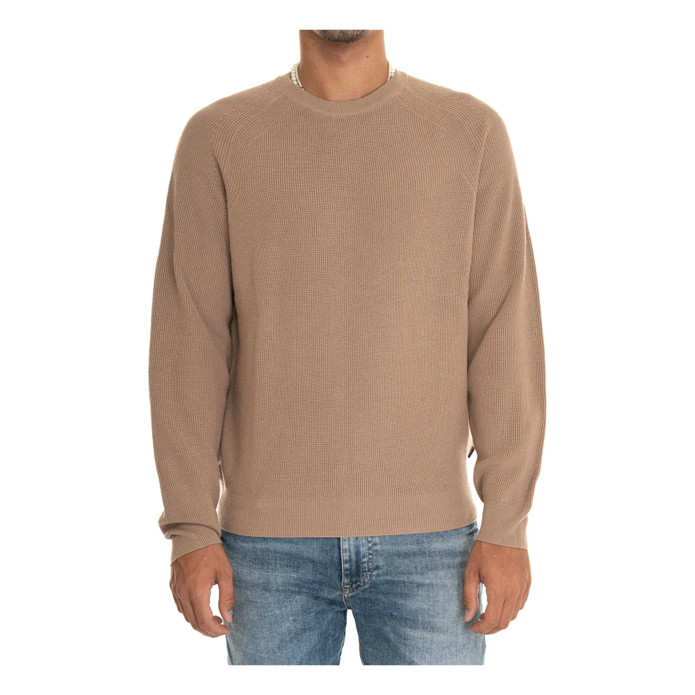 Boss Pullover met ronde hals Beige Heren
