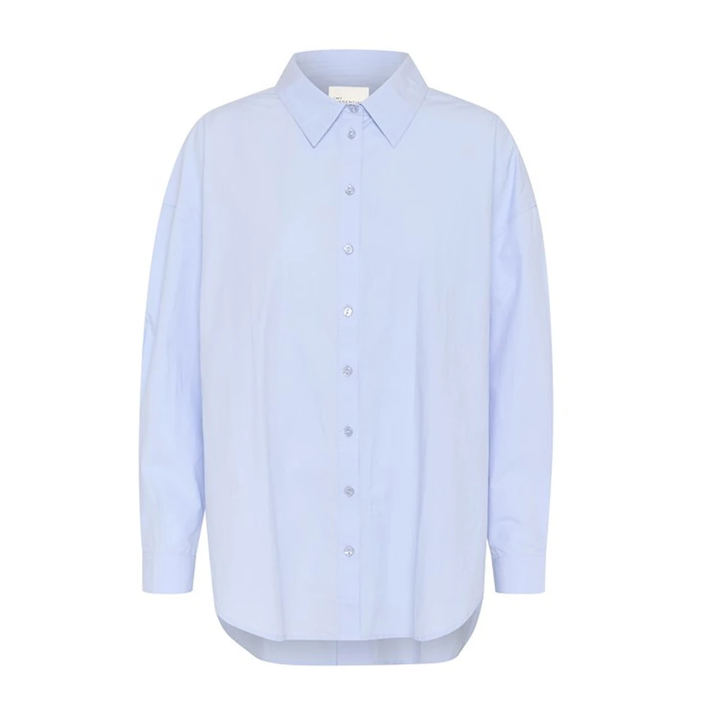 My Essential Wardrobe Blauwe Box Shirt Sunnamw Stijl Blue Dames