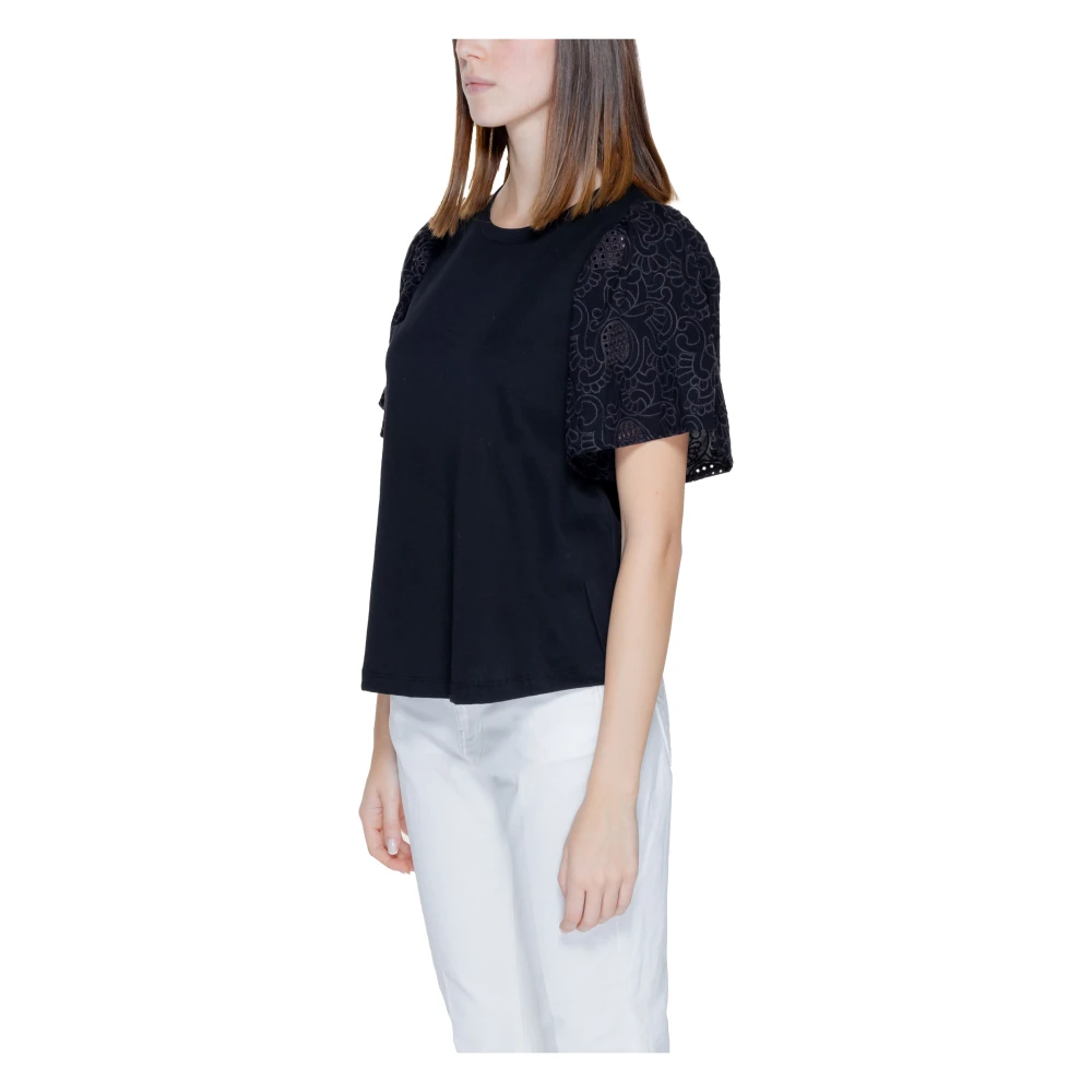 Jacqueline de Yong Dames T-shirt Lente Zomer Collectie Black Dames