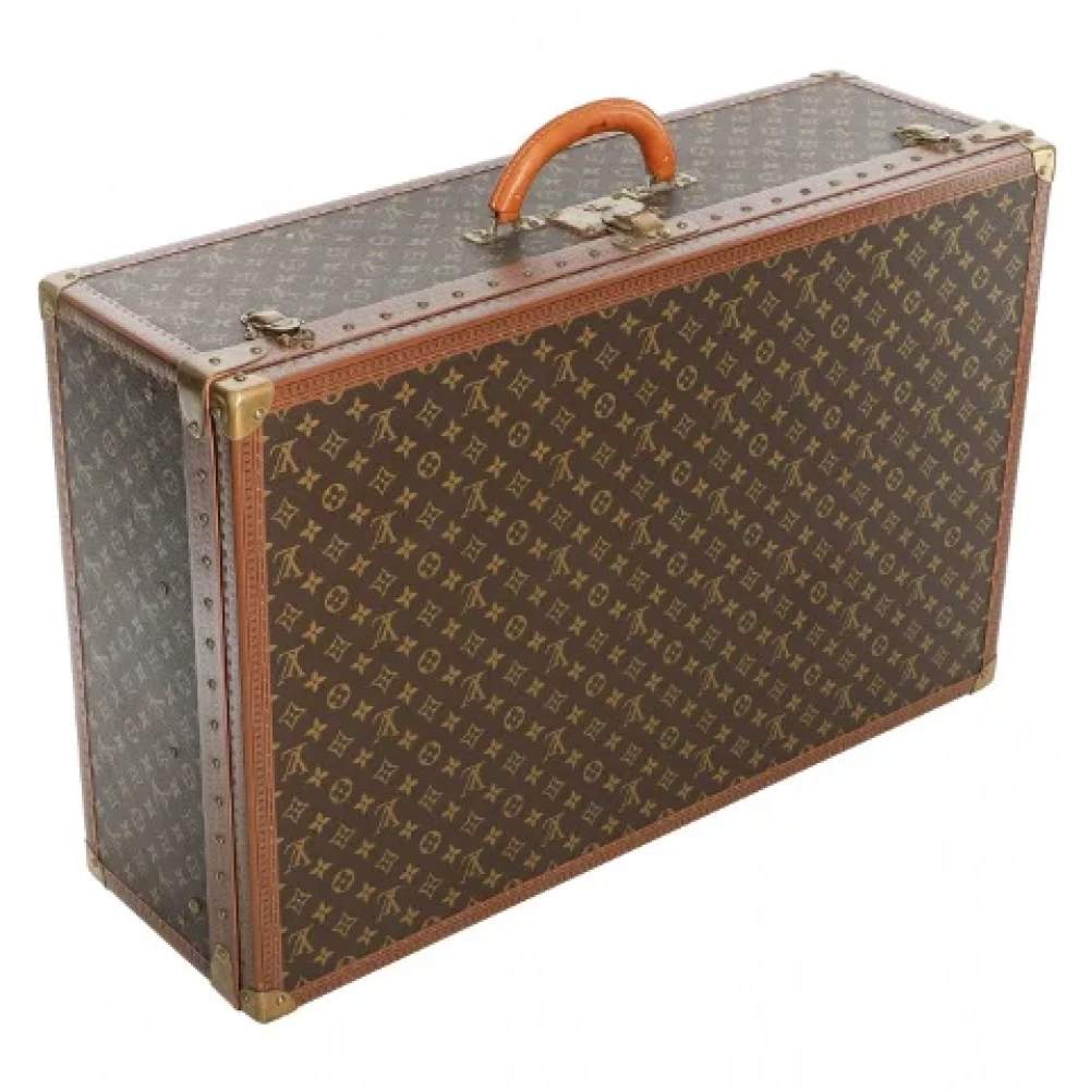 Louis Vuitton Vintage Bruine Stoffen Louis Vuitton Reistas Brown Dames