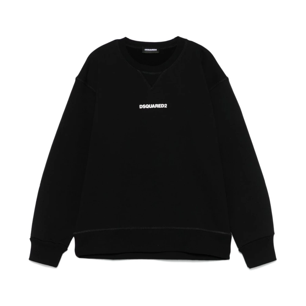 Dsquared2 Girls Black Knitwear,, Crewneck Sweatshirt Size 12 Y