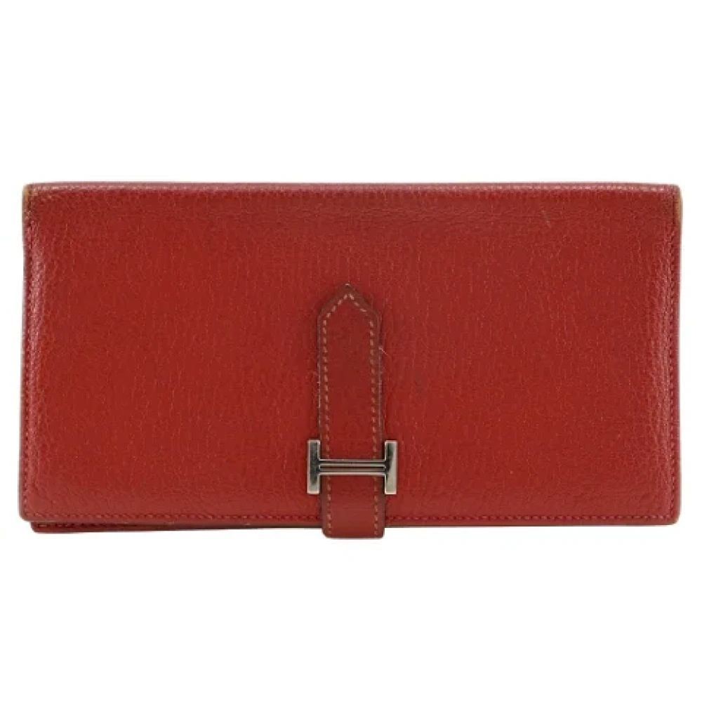 Hermès Vintage Pre-owned Fabric wallets Red Dames