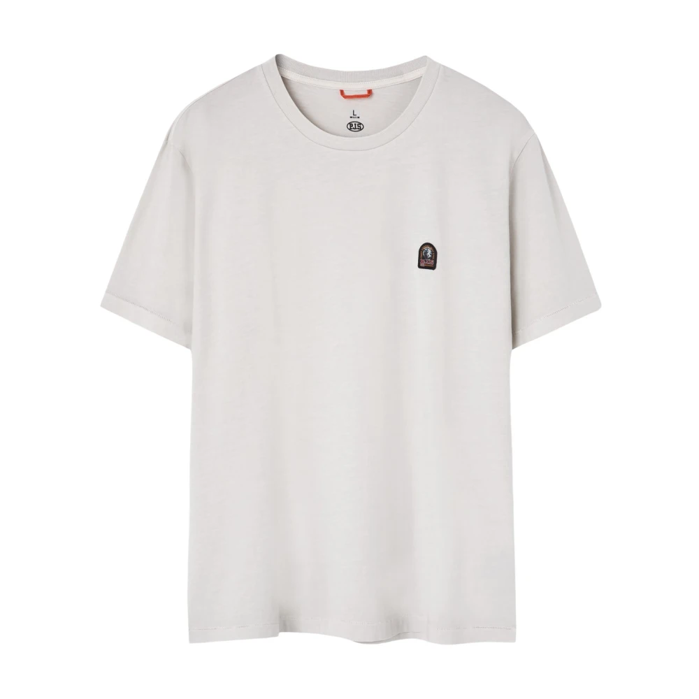 Parajumpers Logo Patch Tee in Off White Heren