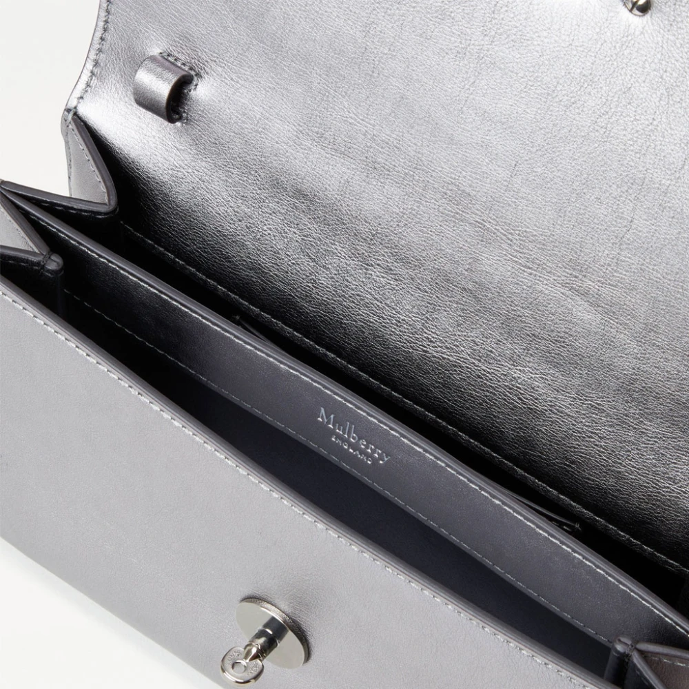 Mulberry Darley Top Handle Metallic Tas Gray Dames