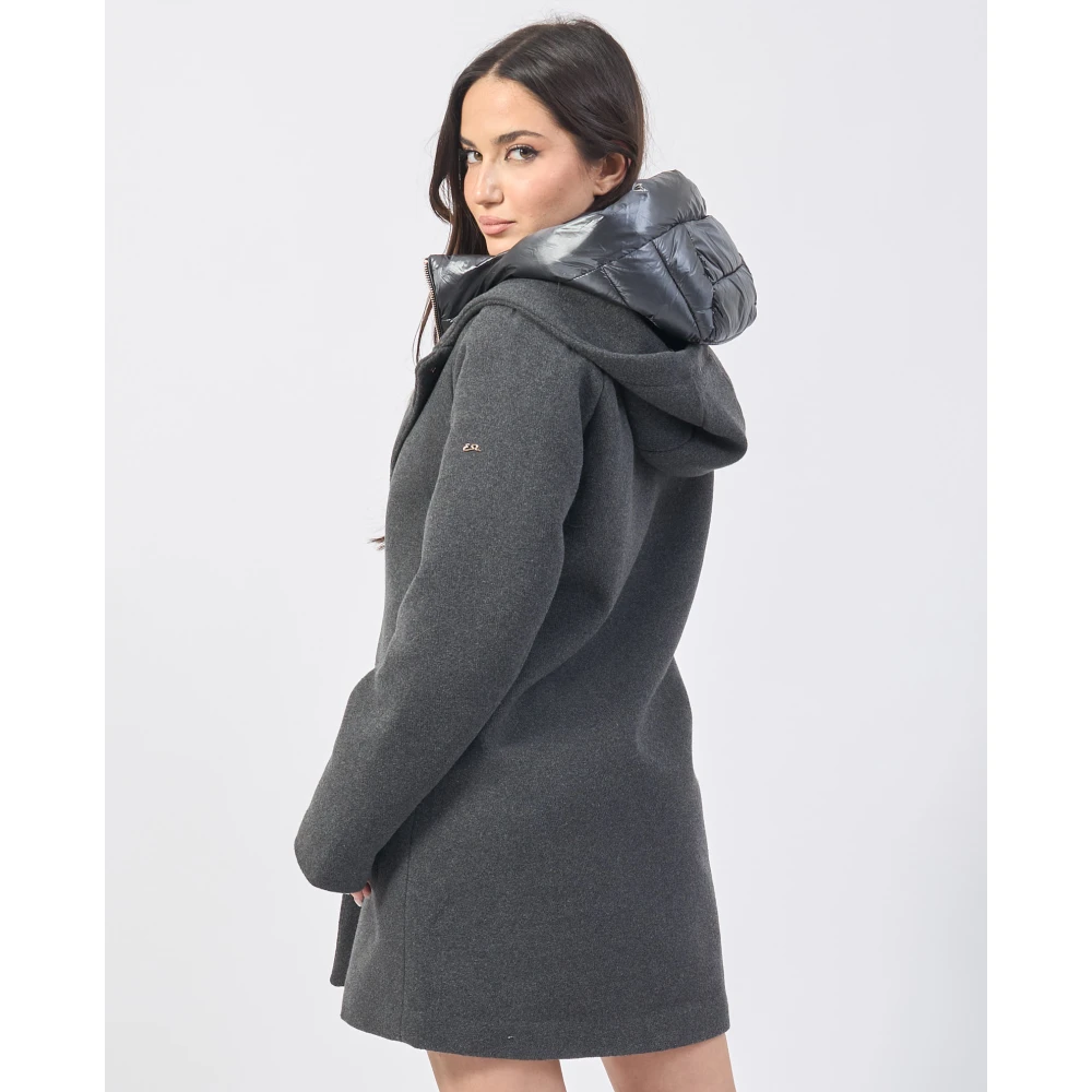 YES ZEE Antraciet gewatteerde jas met afneembaar gewatteerd vest Gray Dames