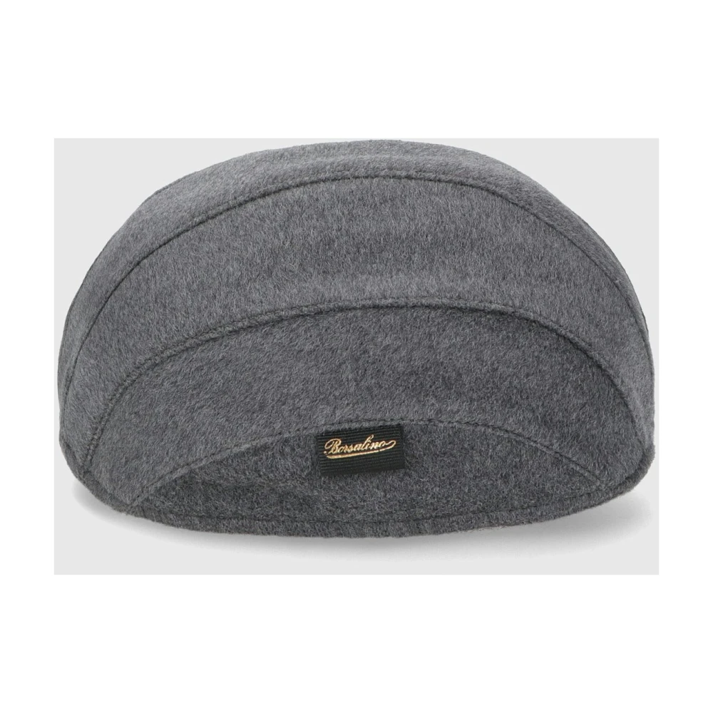 Borsalino Zachte platte pet met vlaglogo Gray Unisex