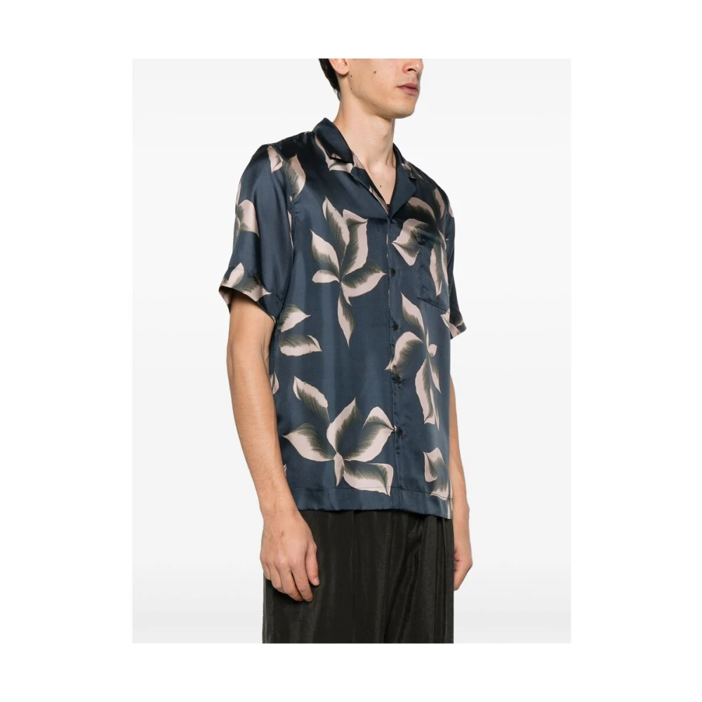 Dries Van Noten Navy Blauw Overhemd met Zak Blue Heren