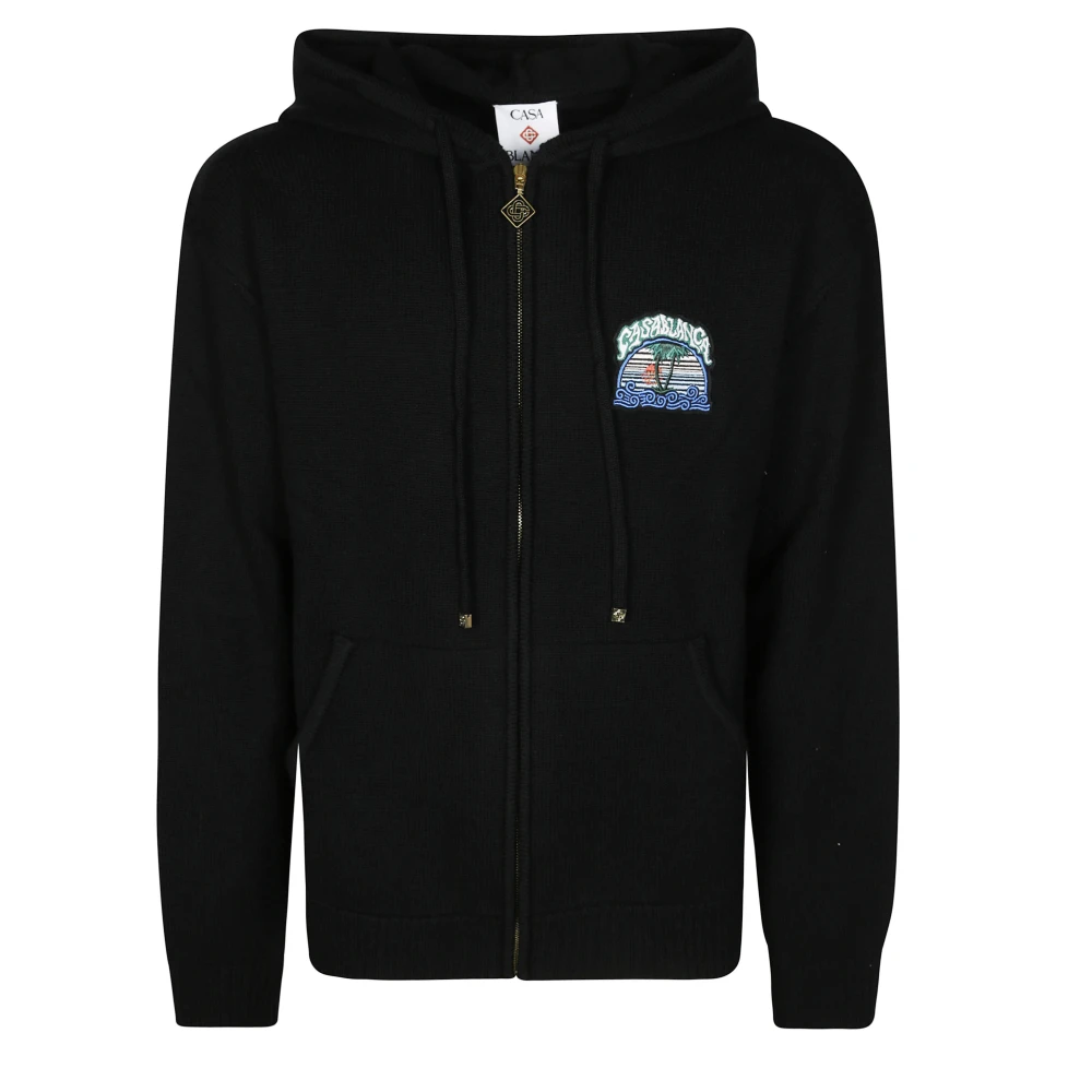 Casablanca Felpa Zip - Male - Zip-Throughs - Black - Xl - Sweatshirts & Hoodies