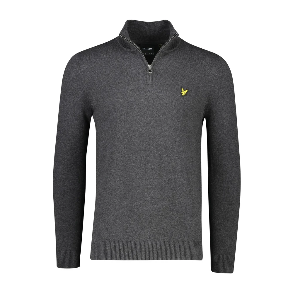 Lyle & Scott Quarter Zip Merino Trui Gray Heren