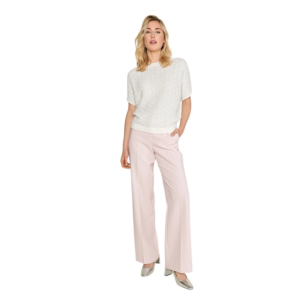 Marie Méro Witte Gebreide Pullover met Lurex White Dames