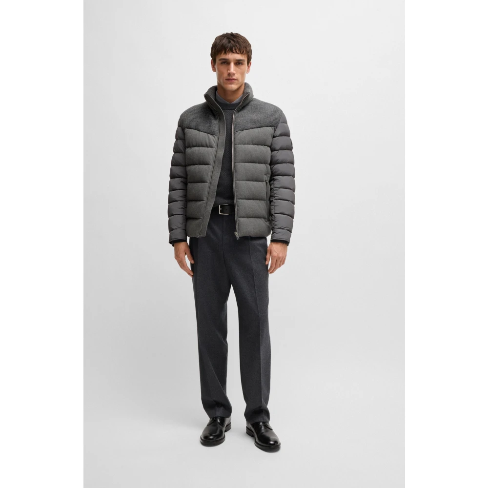 Hugo Boss Stijlvolle Jas voor Mannen Gray Heren