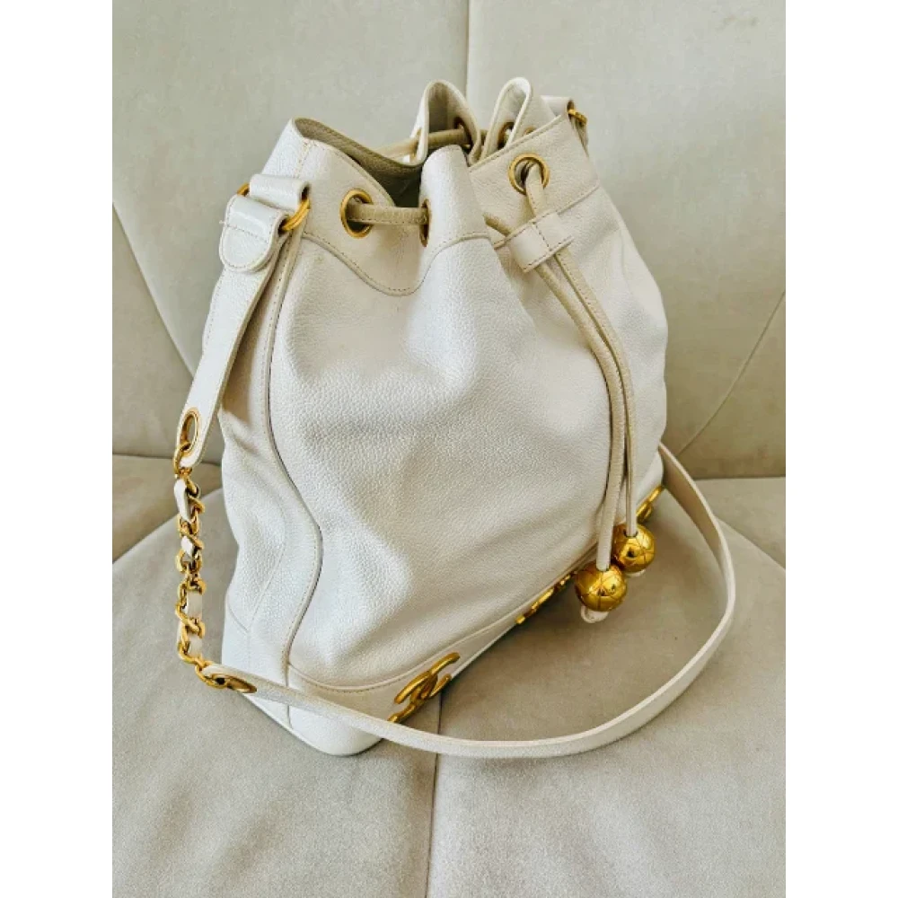 Chanel Vintage Pre-owned Leather chanel-bags Beige Dames