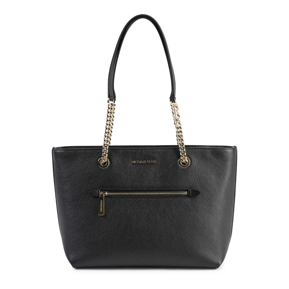Michael Kors Women's Black Medium Front Zip Chain Tote