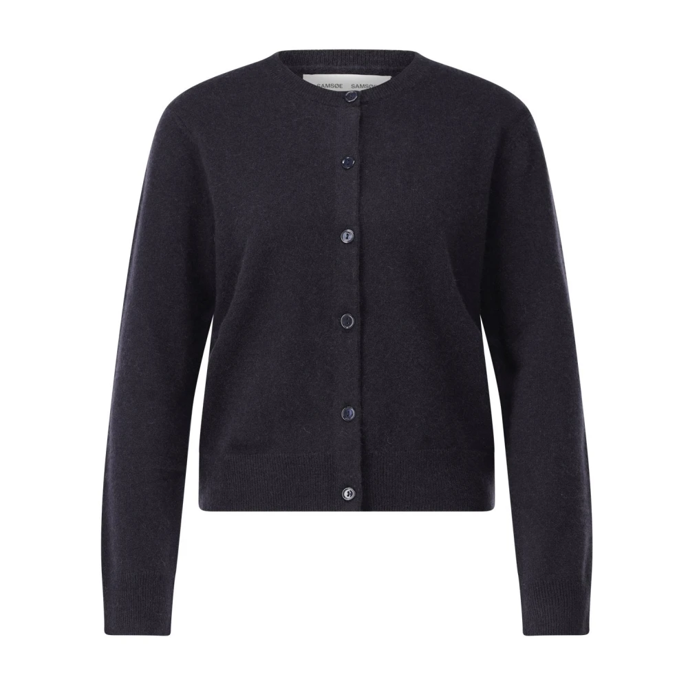 Samsøe Samsøe Kashmir Cardigan Enkelt Design Varm Blue, Dam