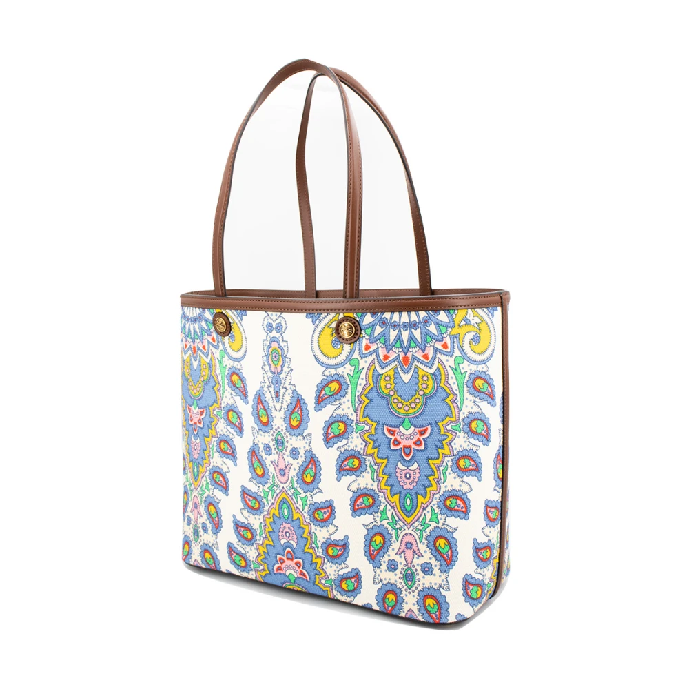 ETRO Paisley Floral Shopping Bag met leren afwerking Multicolor Dames