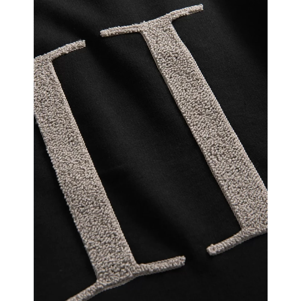 Les Deux Bouclé Hoodie met Encore Logo Black Heren