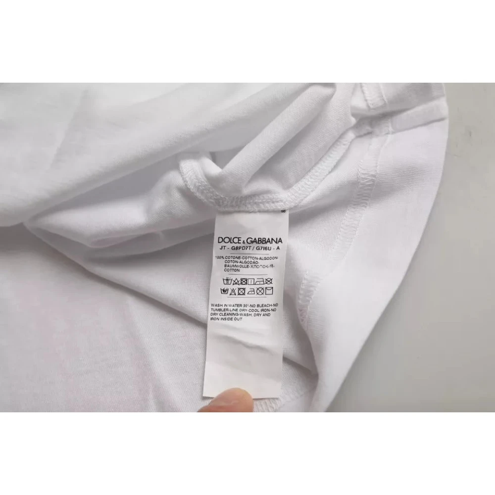 Dolce & Gabbana Authentiek Logo Print T-Shirt White Heren