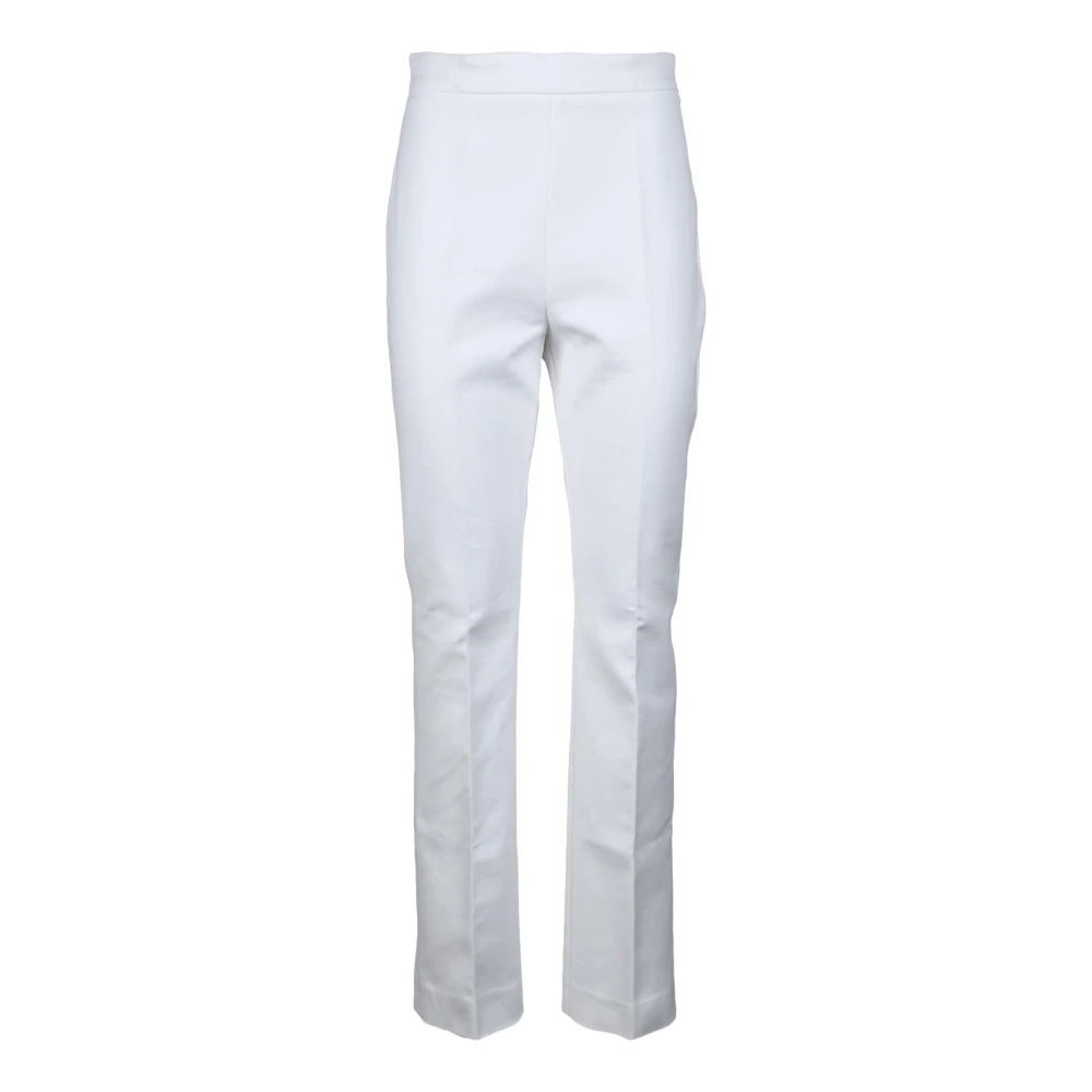 SPORTMAX Katoen Elastaan Broek White Dames