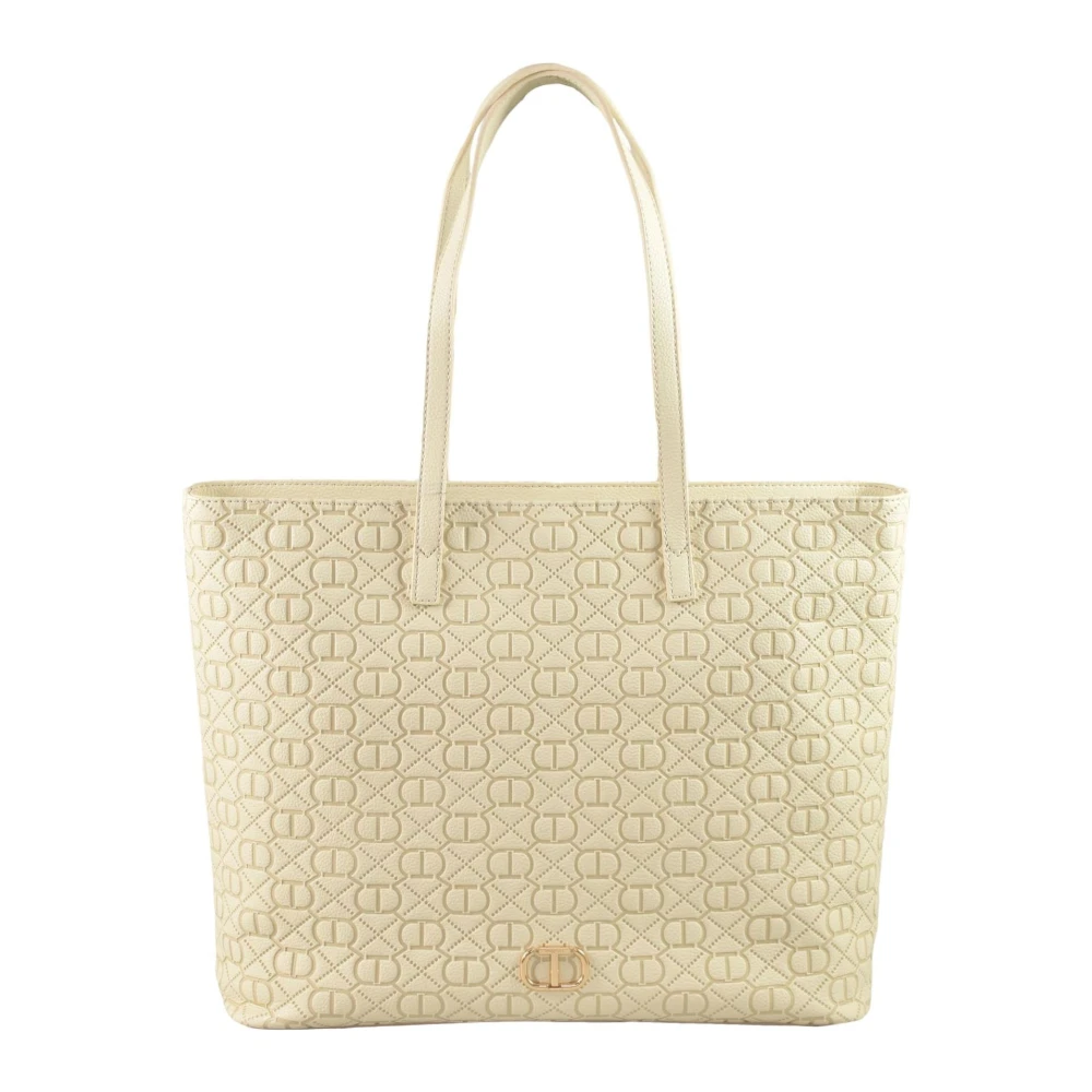 Twinset Stijlvolle Tas van Polyester Materiaal Beige Dames