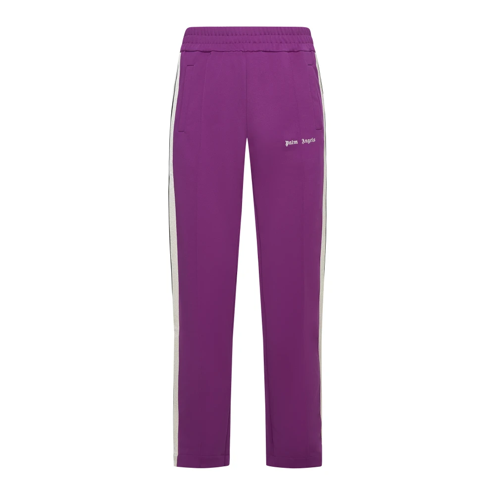 Palm Angels Paarse Jersey Track Pants met Zijstrepen Purple Heren