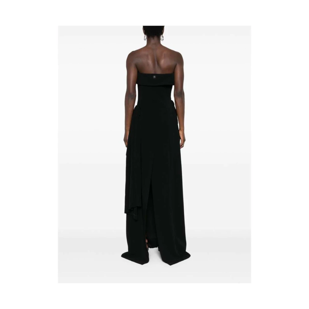 Dsquared2 Zwarte Strapless Gedrapeerde Jurk Black Dames