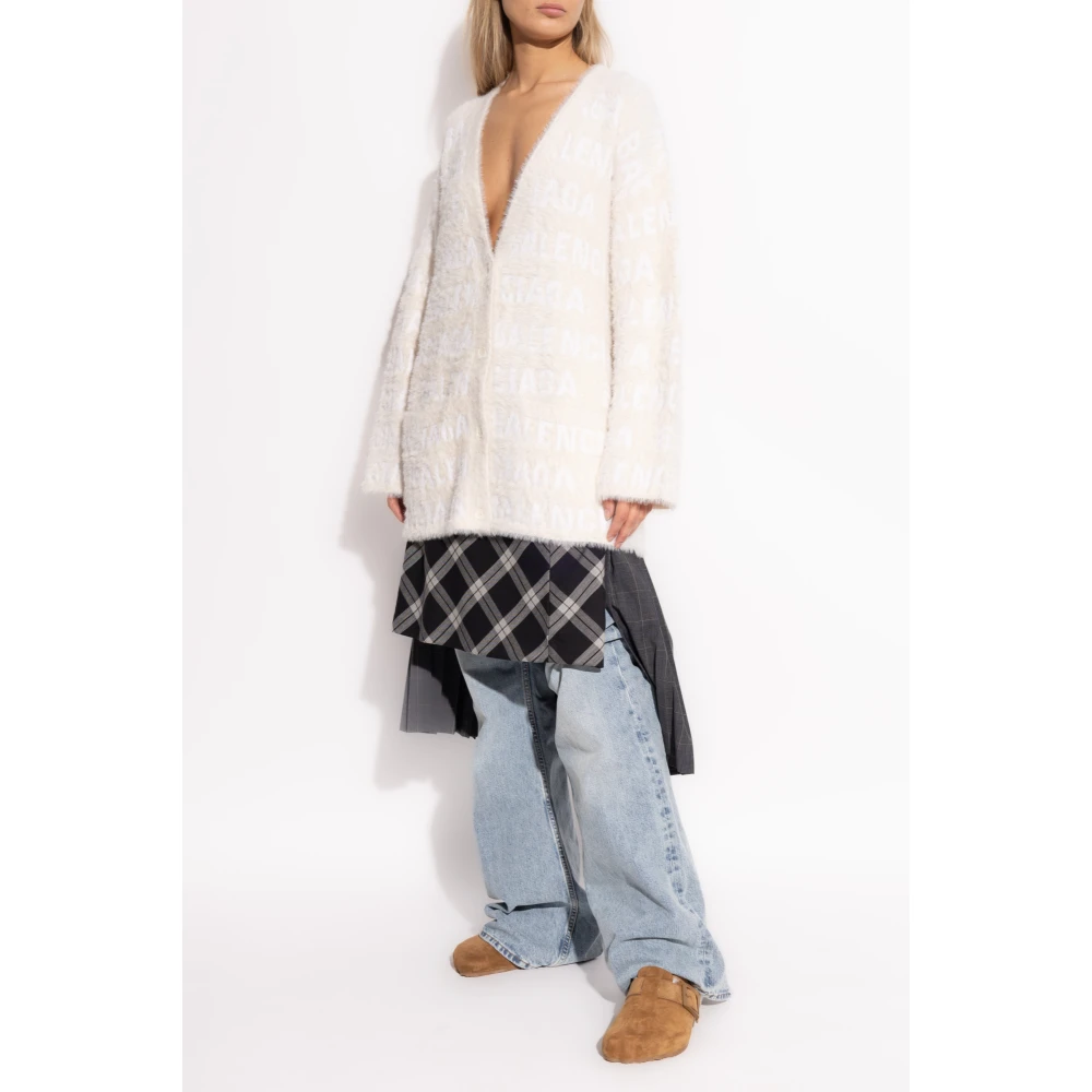 Balenciaga Cardigan met monogram Beige Dames