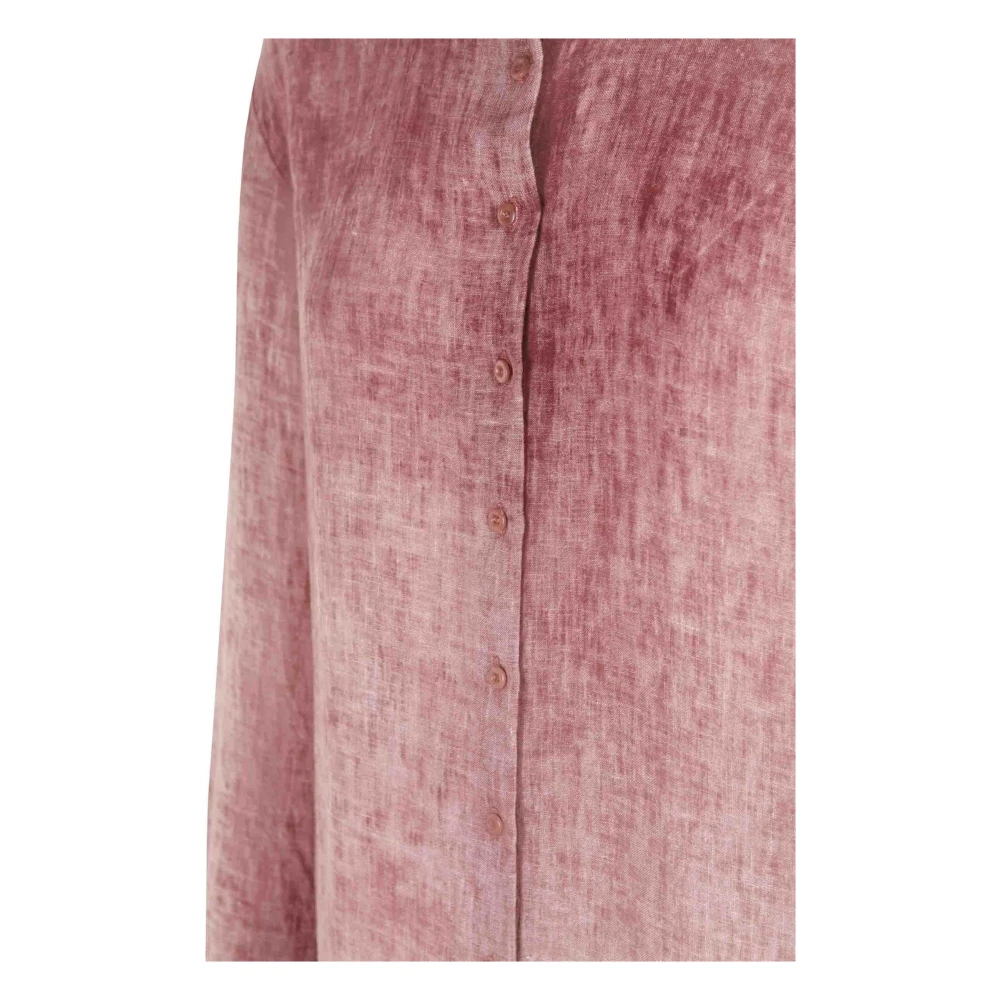 Cortana Azama jurk in gemoute linnen Pink Dames