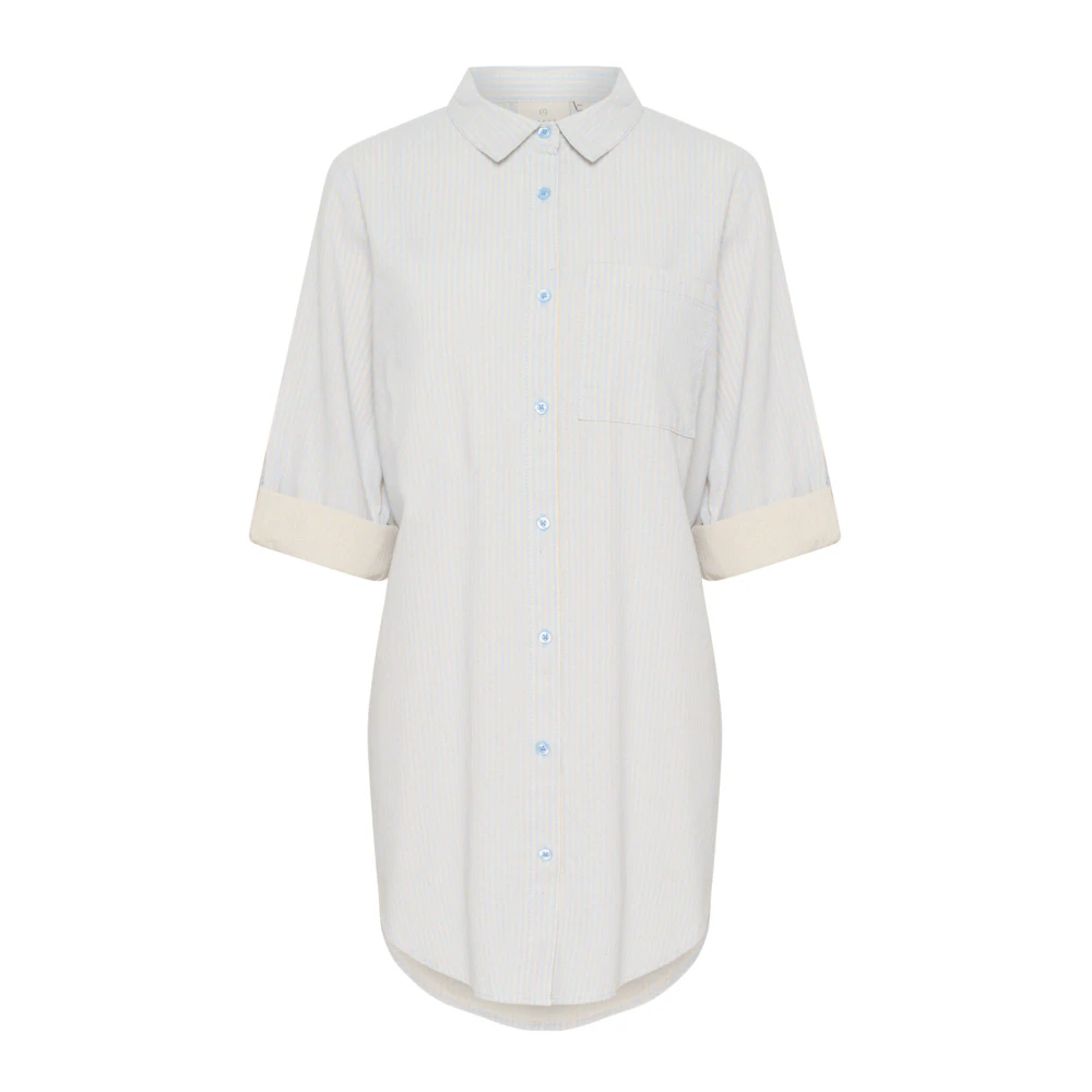 Kaffe Women's White Striped Shirt Tunic Nantucket Breeze - Shirts - M - Blouses & Shirts