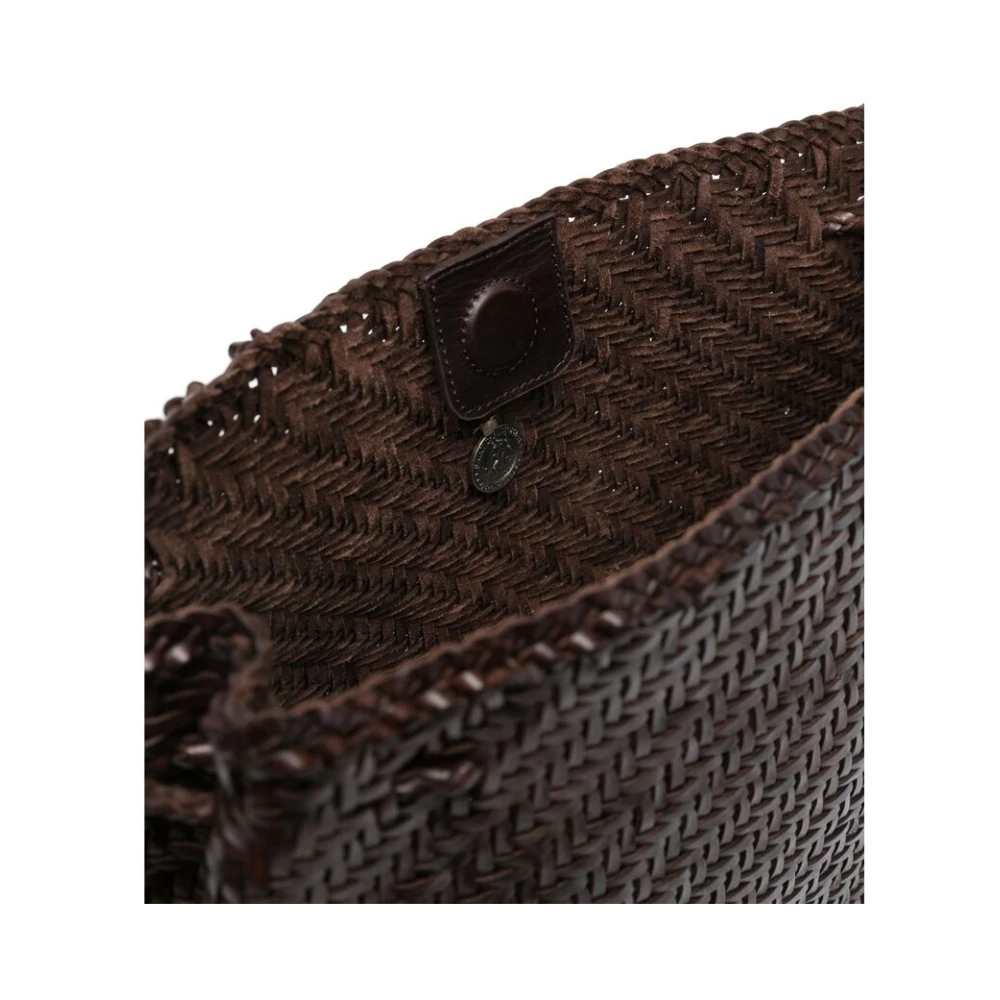 Dragon Diffusion Leren rugzak met gevlochten ontwerp Brown Dames