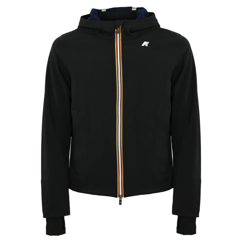 K-way Zwarte Hoodie Met Ritssluiting Black Heren