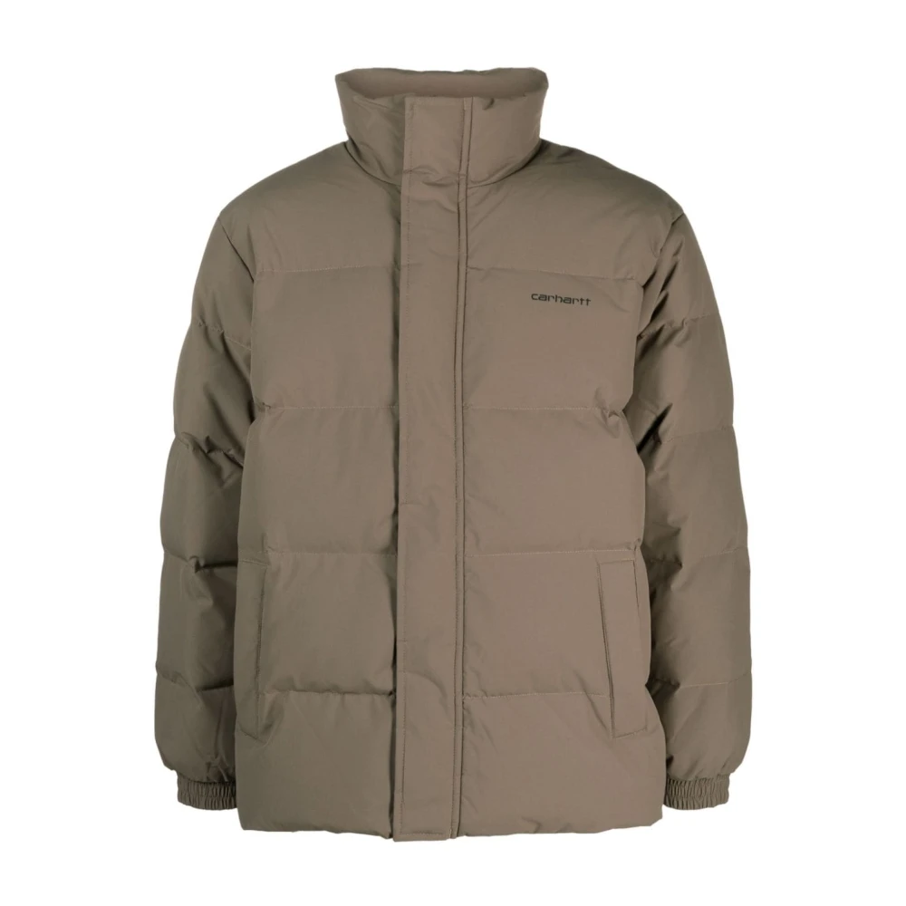 Carhartt Wip Uomo Verde - Giacca Invernale Imbottita Con Stampa Logo - Jackets - L