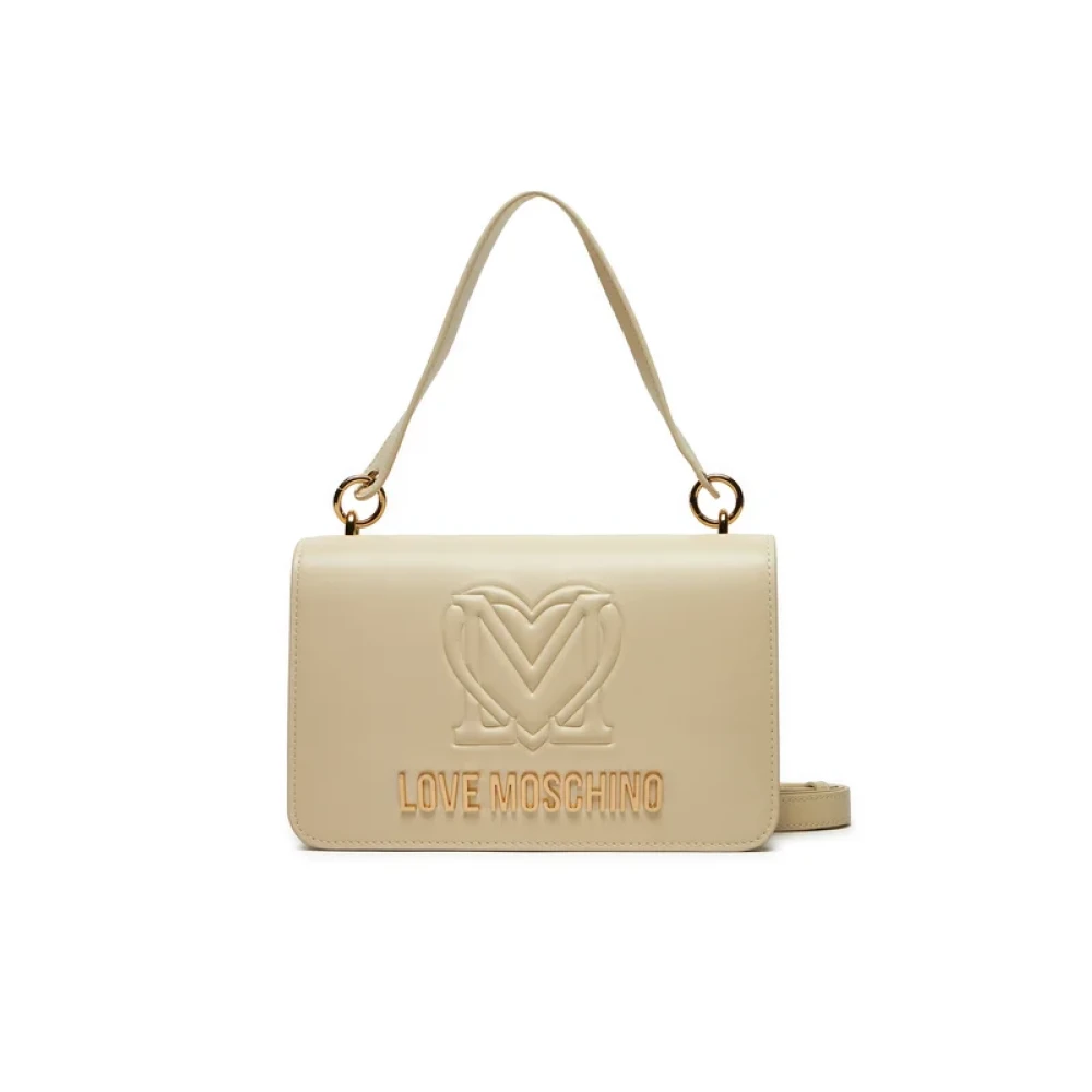 Love Moschino Stijlvolle Schoudertas Groot Beige Dames
