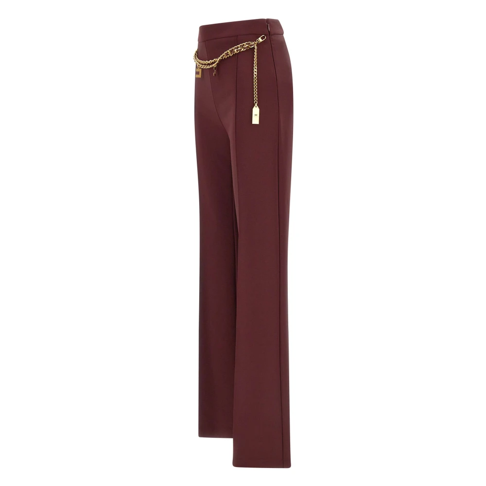 Elisabetta Franchi Bordeaux Palazzo Broek Dagelijks Stijl Red Dames