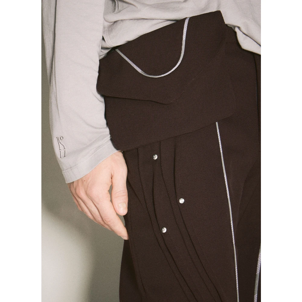 Kiko Kostadinov Stud Embellished Twill Chalice Pants Brown Heren