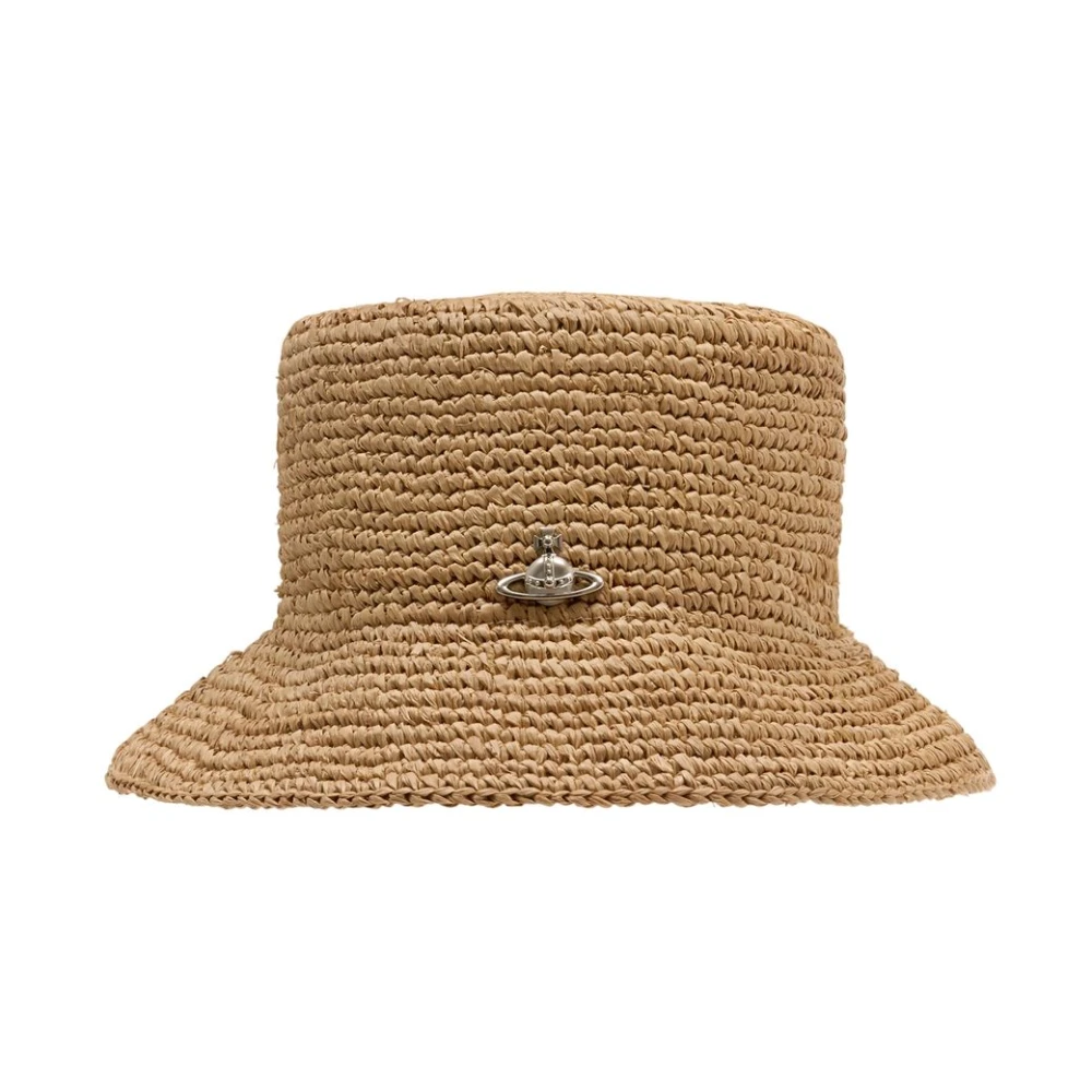 Vivienne Westwood Women's Beige Raffia Bucket Hat - Accessories - M - Accessories