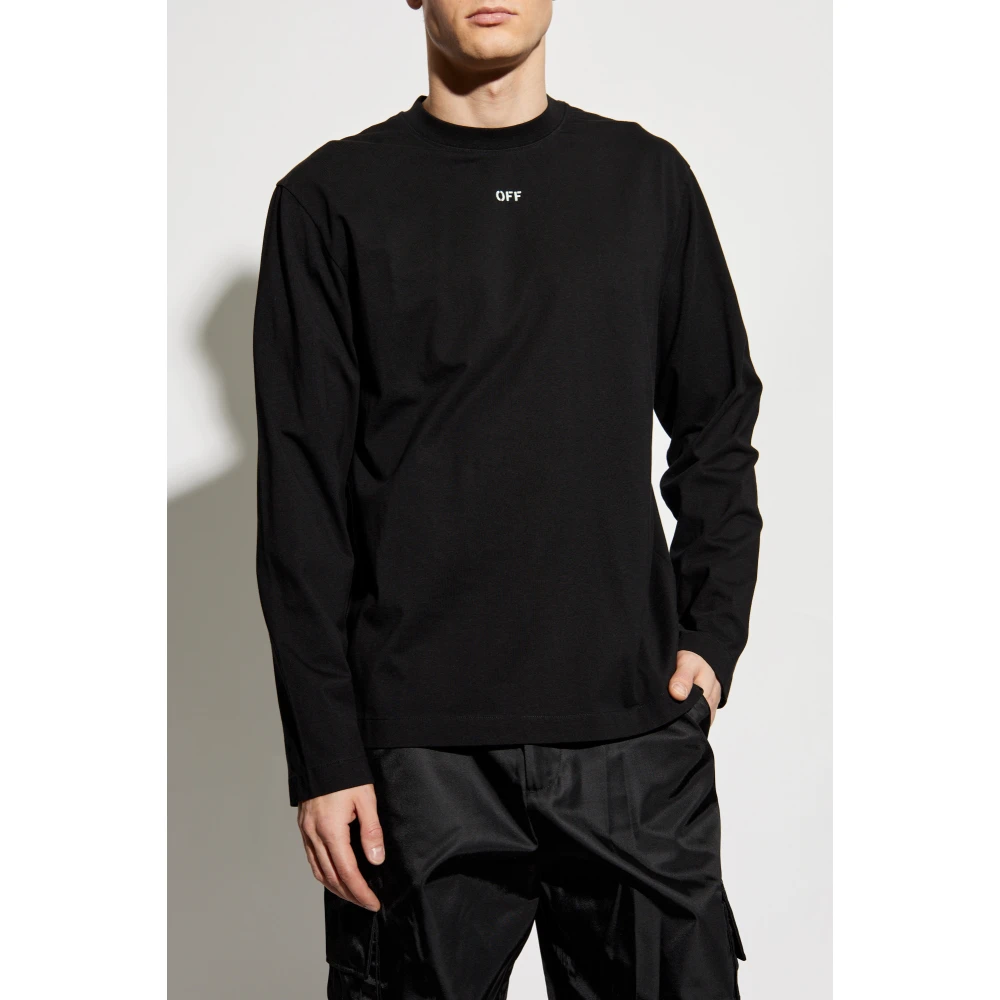Off White Bedrukt T-shirt Black Heren