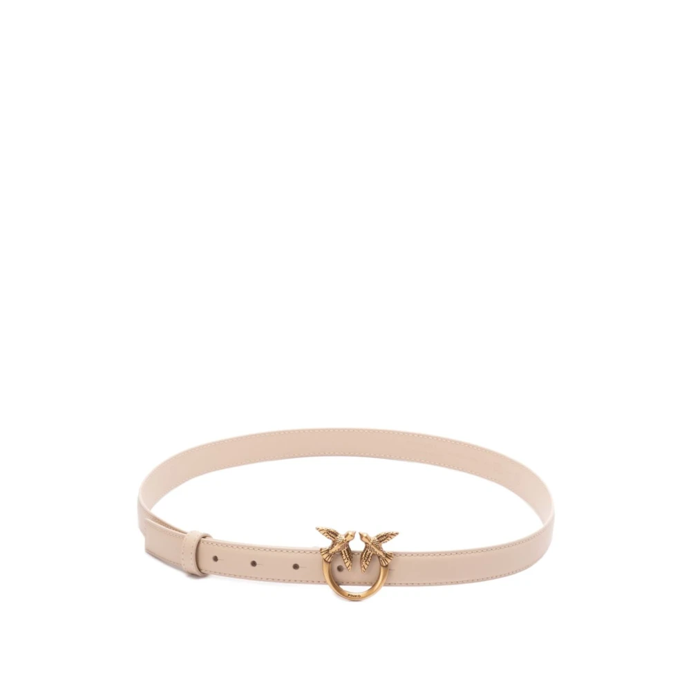 pinko Beige Signature Love Birds Riem Beige Dames