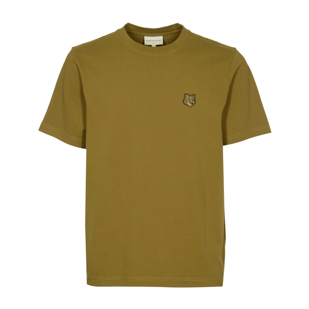 Maison Kitsuné Gedurfde Fox Head Patch Tee Shirt Green Heren