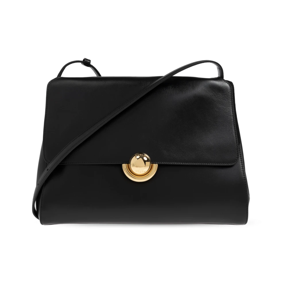 Furla Vrouw Zwart Tassen Dames, One Size, Leer, Domus Medium Schoudertas