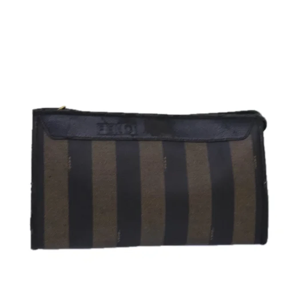Fendi Vintage Pre-owned Canvas clutches Black Dames