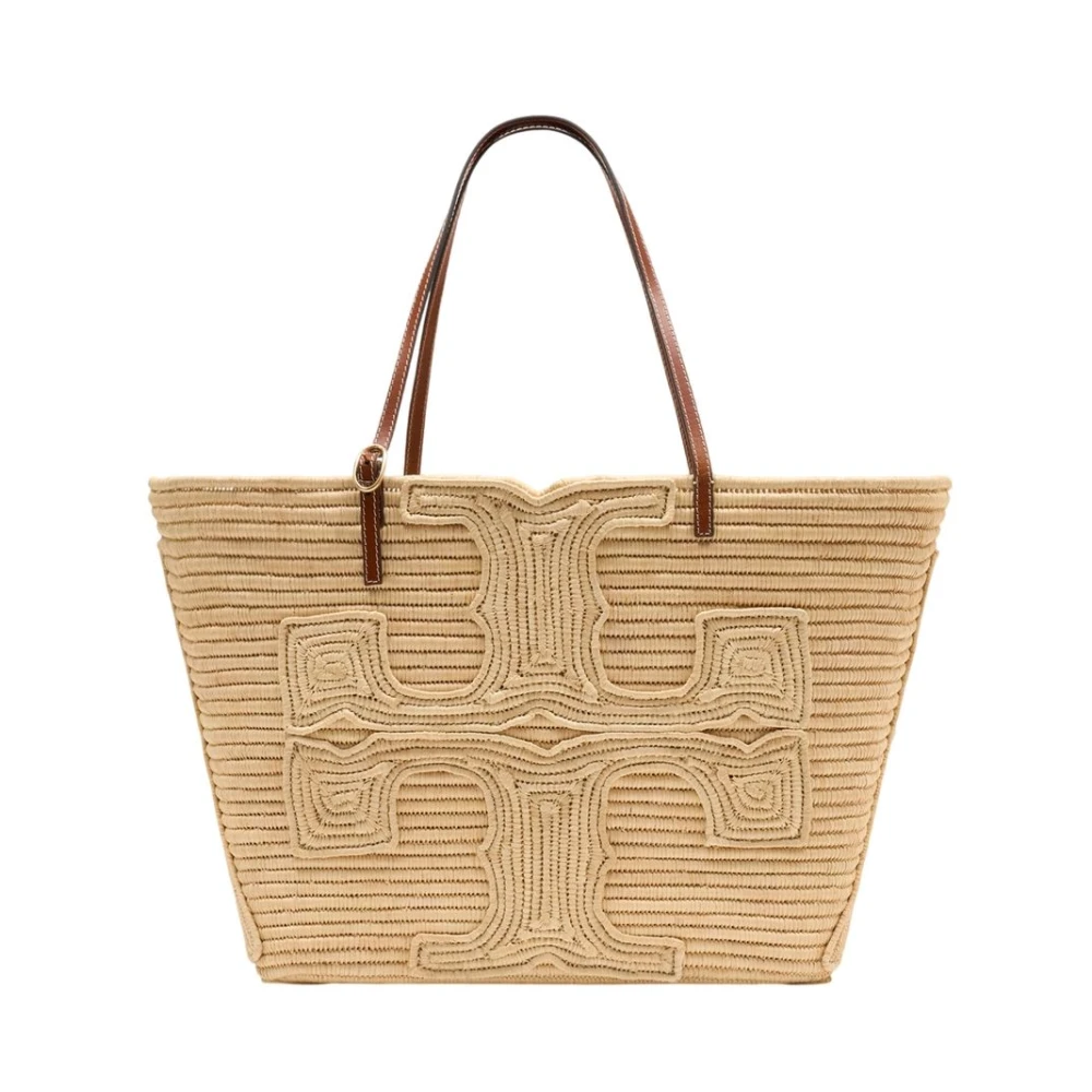Tory Burch Women's Beige Ella Straw Large Purse - Shopping Bags - One Size - Bags