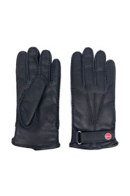 Niebieskie skórzane rękawiczki zimowe dla mężczyzn