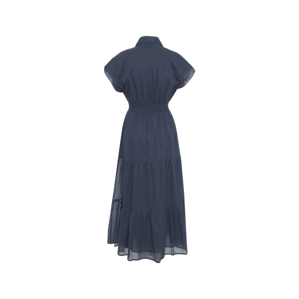 Kaos Blauwe Overhemdjurk met Gelaagde Rok Blue Dames